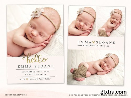 CreativeMarket BUNDLE 121-in-1 Birth Announcements 2885171