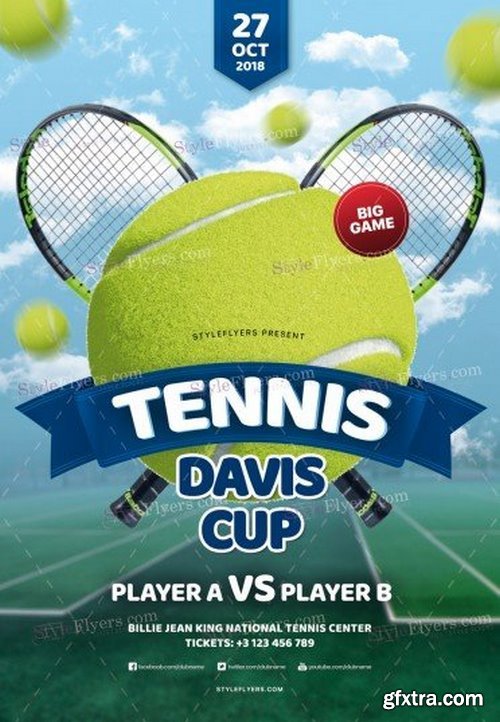 Tennis Davis Cup PSD Flyer Template