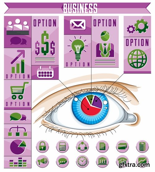 Infographics business teamwork businessman vector image 2-25 EPS