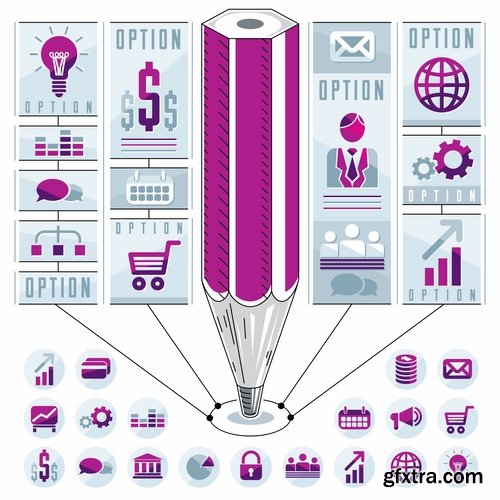 Infographics business teamwork businessman vector image 2-25 EPS