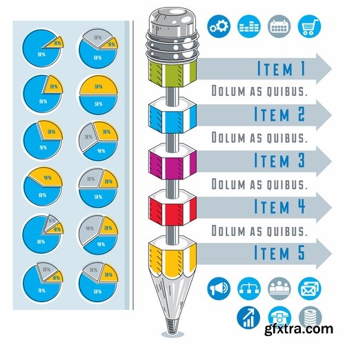 Infographics business teamwork businessman vector image 2-25 EPS