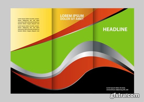 Book cover flyer magazine booklet with infographics vector image 8-25 EPS