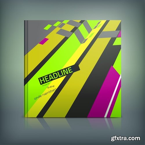 Book cover flyer magazine booklet with infographics vector image 7-25 EPS