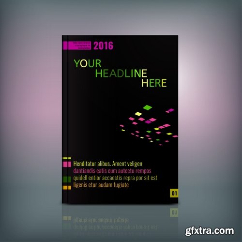 Book cover flyer magazine booklet with infographics vector image 7-25 EPS