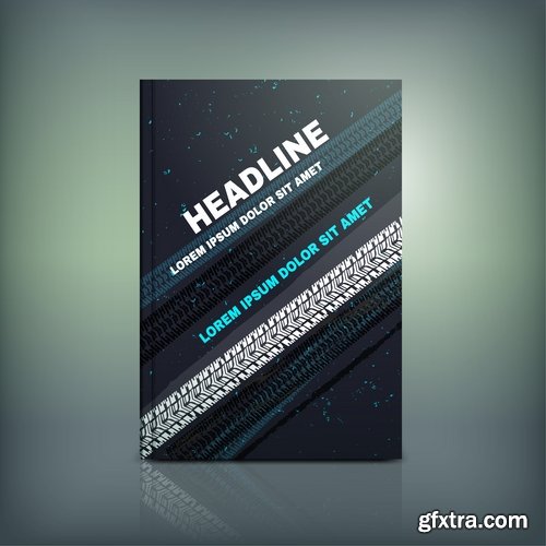 Book cover flyer magazine booklet with infographics vector image 7-25 EPS