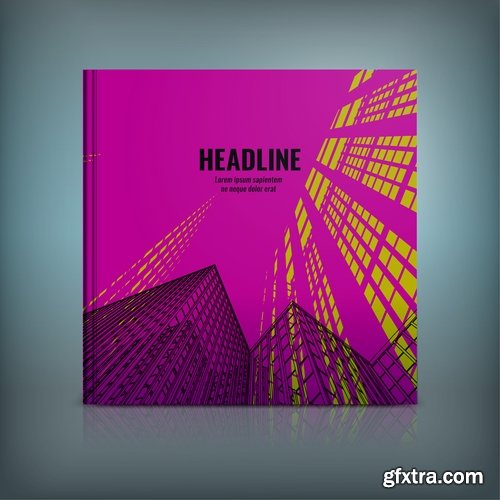 Book cover flyer magazine booklet with infographics vector image 7-25 EPS