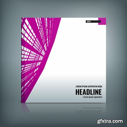 Book cover flyer magazine booklet with infographics vector image 7-25 EPS