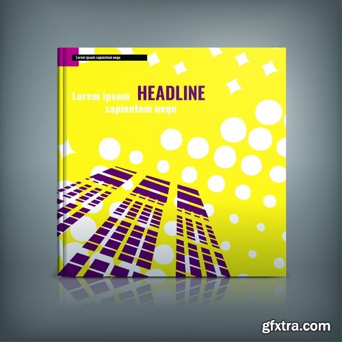 Book cover flyer magazine booklet with infographics vector image 7-25 EPS