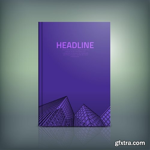 Book cover flyer magazine booklet with infographics vector image 7-25 EPS