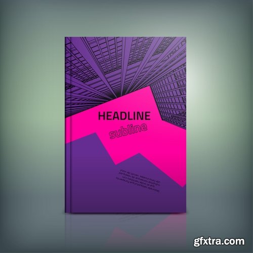 Book cover flyer magazine booklet with infographics vector image 7-25 EPS