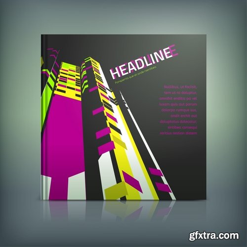 Book cover flyer magazine booklet with infographics vector image 7-25 EPS