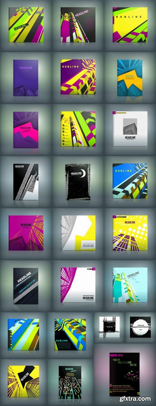 Book cover flyer magazine booklet with infographics vector image 7-25 EPS