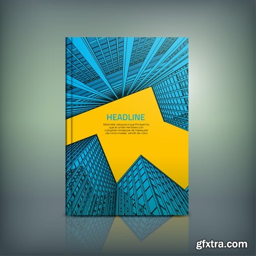 Book cover flyer magazine booklet with infographics vector image 7-25 EPS