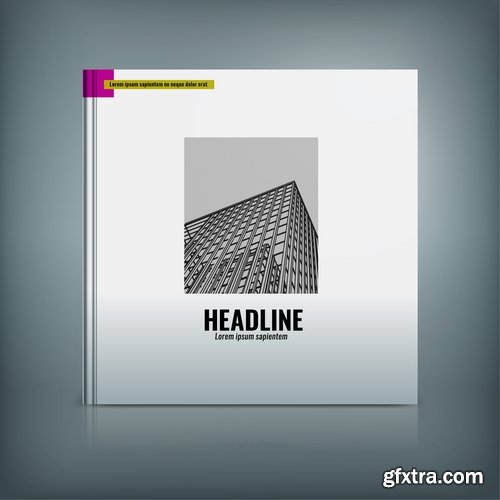 Book cover flyer magazine booklet with infographics vector image 7-25 EPS