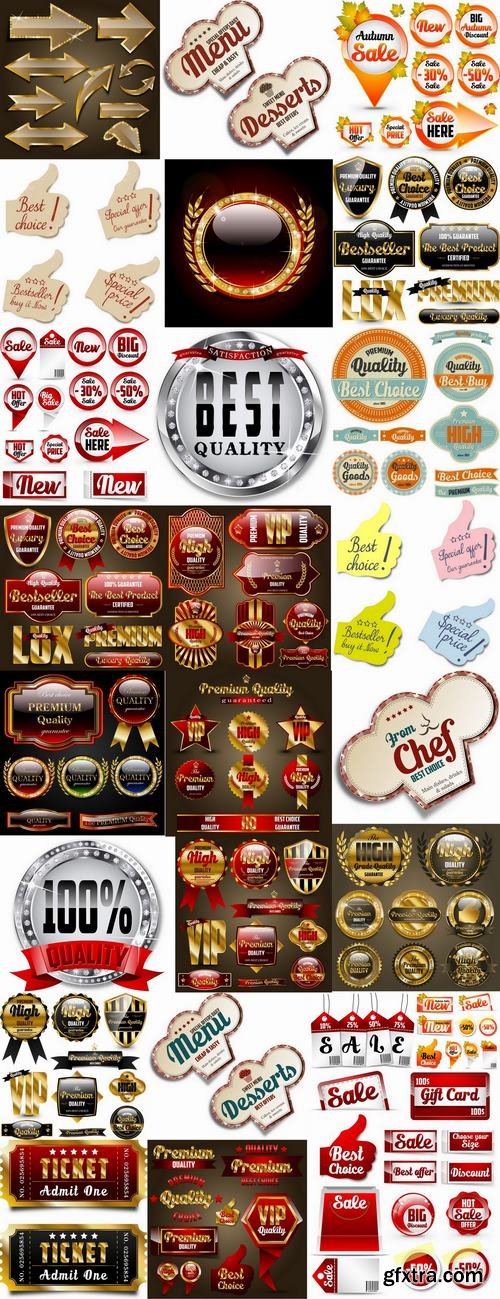 Label discount sale sticker logo frame border card 14-25 EPS