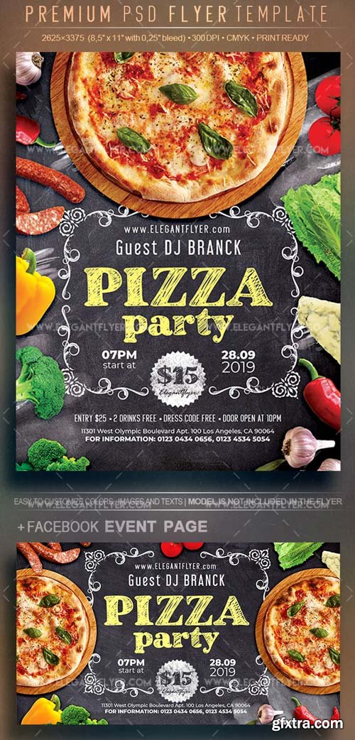 Pizza Party V15 2018 Flyer PSD Template