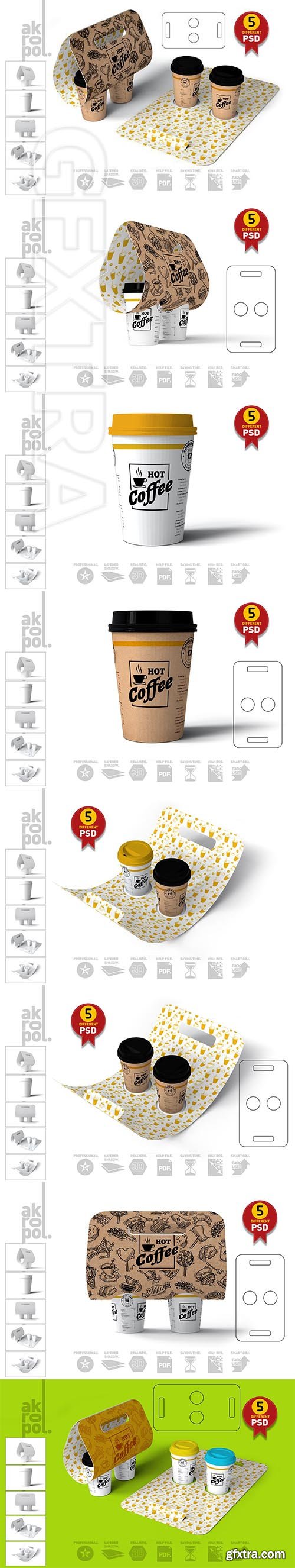 CreativeMarket - Coffee Take out Carrier 2733562