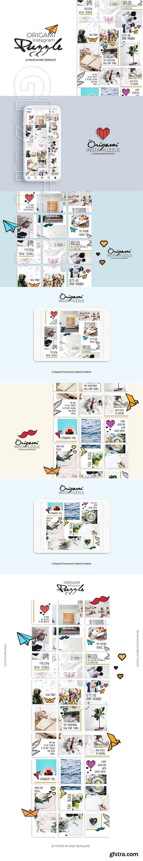 CreativeMarket - Origami Instagram Puzzle 2868714