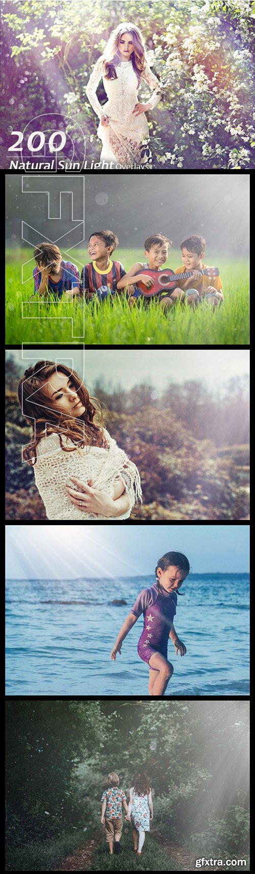 200 Natural Sun Light Overlays