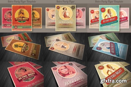 CreativeMarket SALE: 6Retro Flyer Templates 50% Off 7236