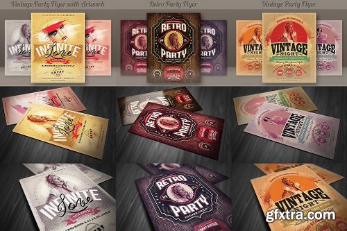 CreativeMarket SALE: 6Retro Flyer Templates 50% Off 7236