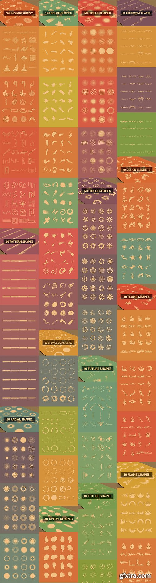 CreativeMarket Megabundle: 1160 Decorative Shapes 319662