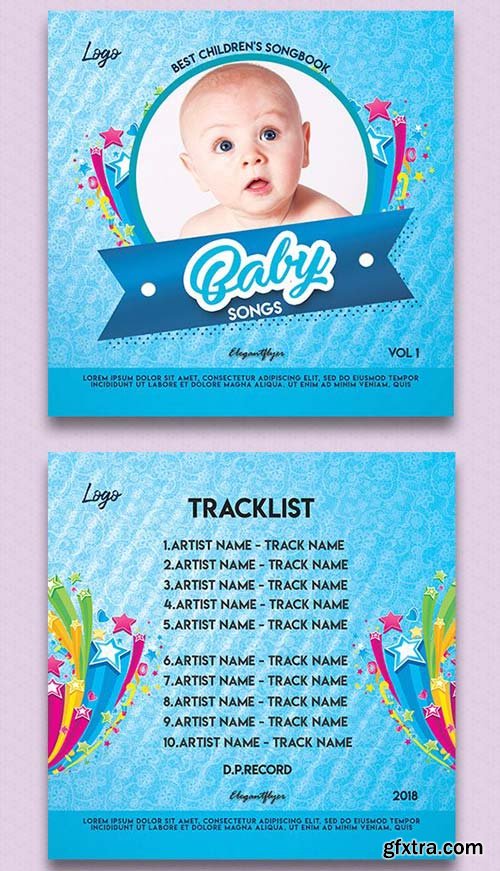 Baby Songs V1 2018 CD Cover PSD Template