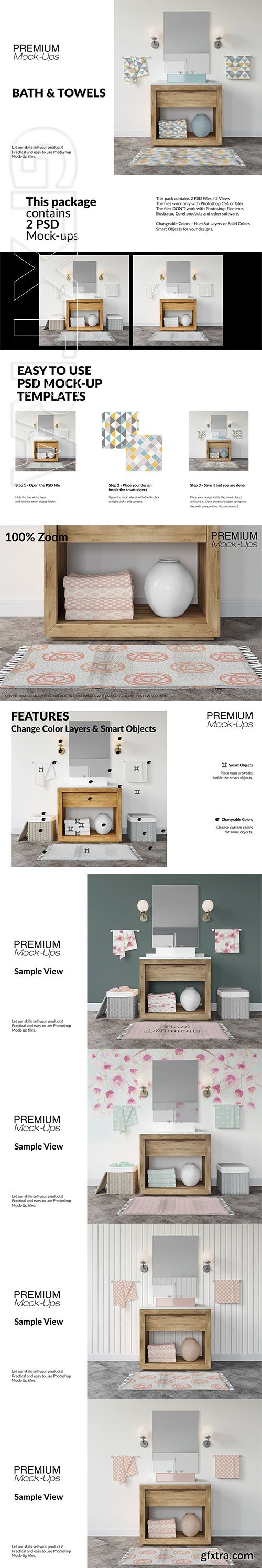 CreativeMarket - Bath & Towels Set 2886518