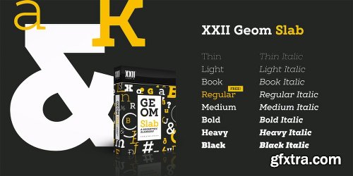 XXII Geom Slab Font Family - 16 Fonts