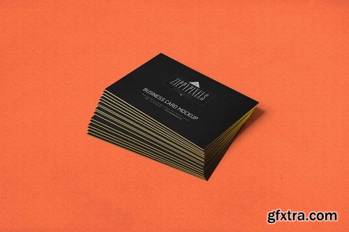 6 Business Card Mockups In Stacked View