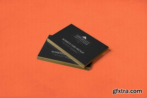 6 Business Card Mockups In Stacked View