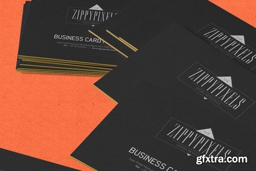 6 Business Card Mockups In Stacked View