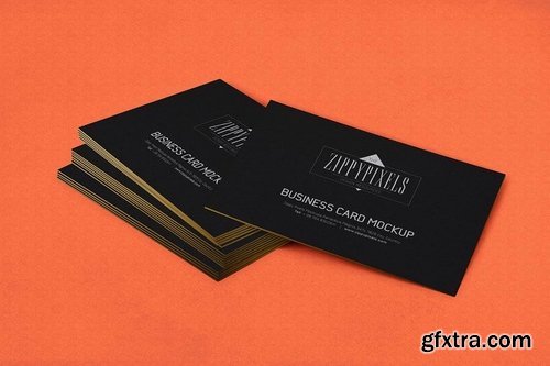 6 Business Card Mockups In Stacked View