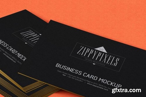 6 Business Card Mockups In Stacked View