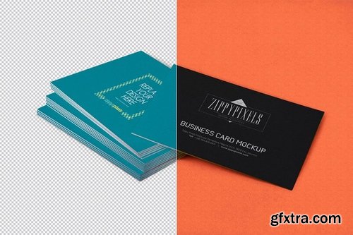 6 Business Card Mockups In Stacked View