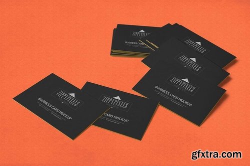 6 Business Card Mockups In Stacked View