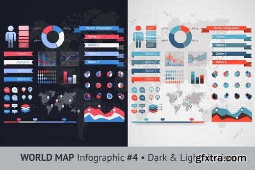 WORLD MAP INFOGRAPHIC SET 4-6