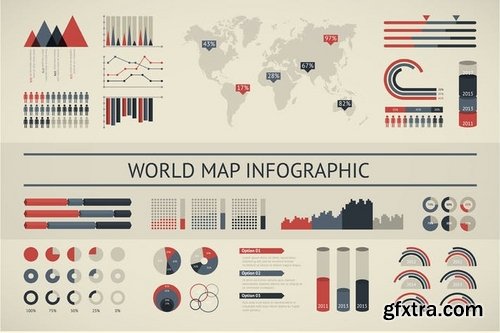 WORLD MAP INFOGRAPHIC SET 4-6