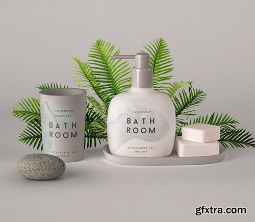 Bathroom Psd Cosmetic Set Mockup