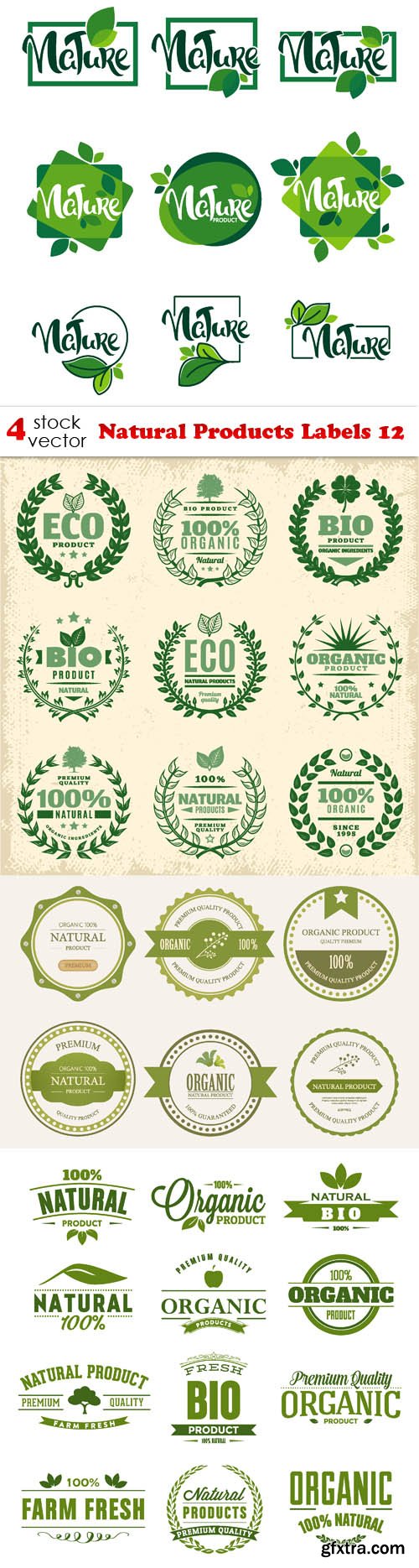 Vectors - Natural Products Labels 12