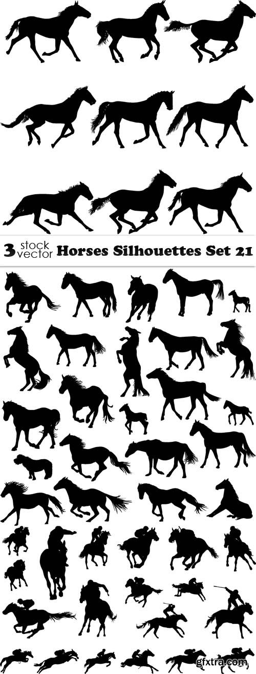 Vectors - Horses Silhouettes Set 21