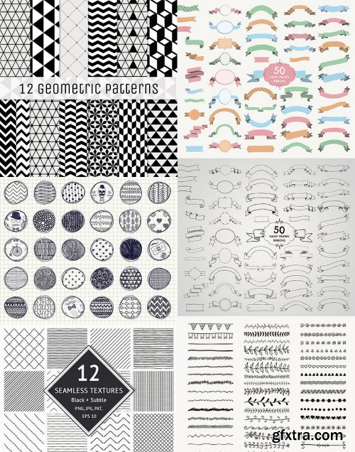 3500+ Textures, Brushes, Icons, Watercolors & More Graphic Elements