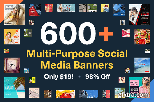 600+ Multi-Purpose Social Media Banners