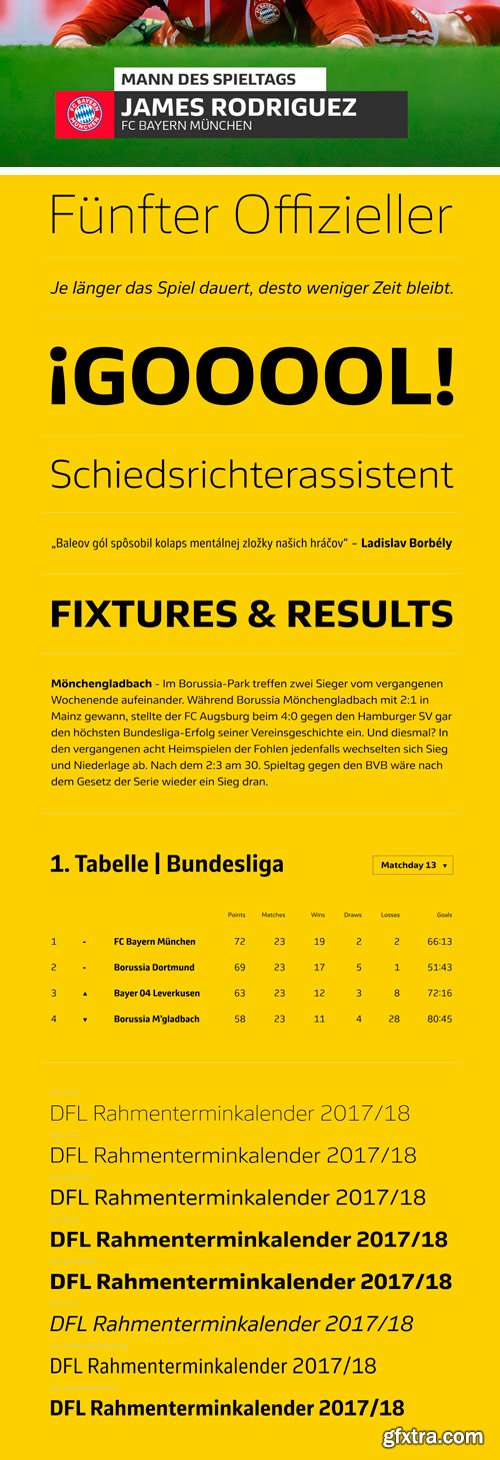 DFL Sans - Custom Typeface of DFL and Bundesliga 17/18 Season