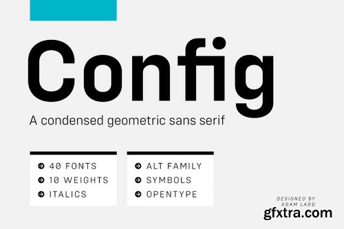 CreativeMarket Config Complete Font Family 2894268 - 40 FONTS