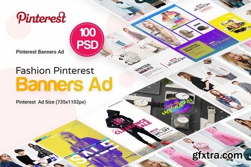 Fashion Pinterest Pack Banners Ad - 100 PSD