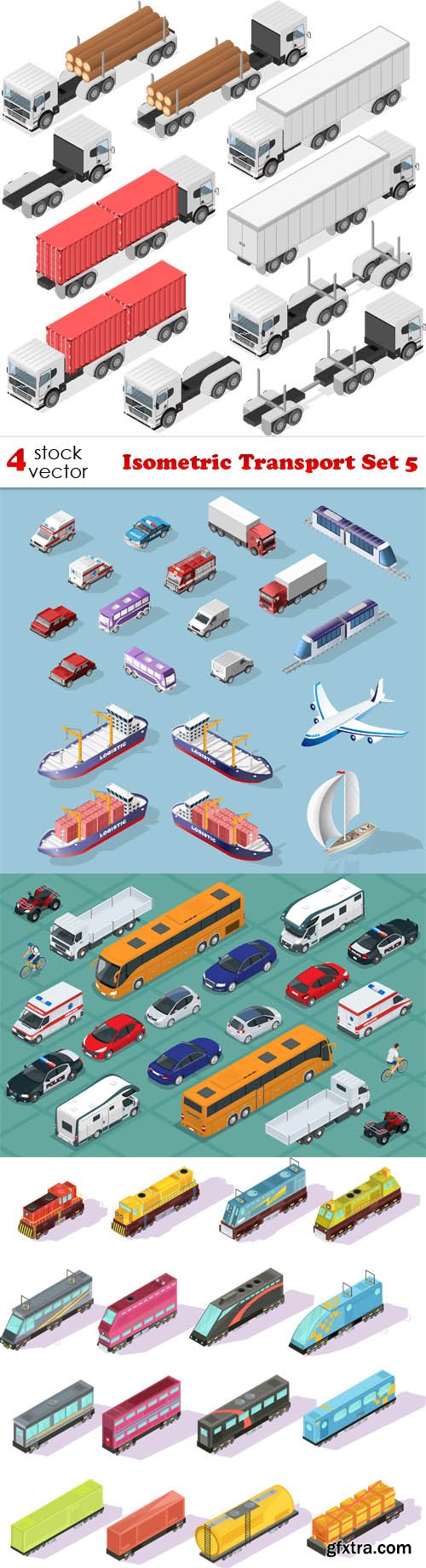 Vectors - Isometric Transport Set 5