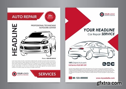 Flyer car taxi banner advertising poster signboard invitation card business card 21 EPS