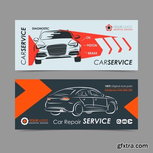 Flyer car taxi banner advertising poster signboard invitation card business card 21 EPS