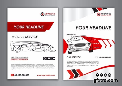 Flyer car taxi banner advertising poster signboard invitation card business card 21 EPS